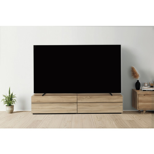 深井無線工業 FTA2000N テレビ台 幅2000ｍｍの大型TV対応 コードマネージメントキャップ搭載 無垢板ナチュラル_2