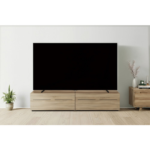 深井無線工業 FTW2000N テレビ台 幅2000ｍｍの大型TV対応 コードマネージメントキャップ搭載 無垢板ナチュラル_2