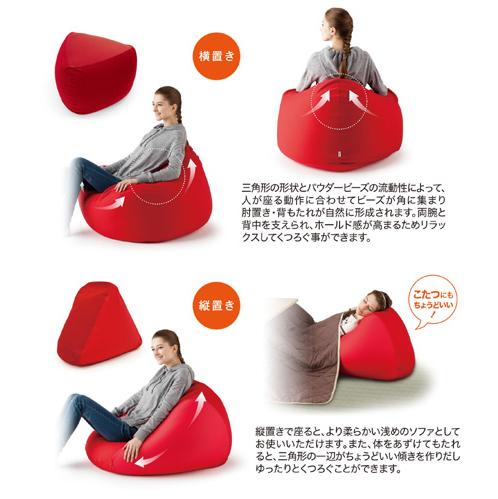 MOGU モグ 三角フィットソファ 本体(カバー付き) NV 横880mm×縦450mm×奥行880mm ネイビー_3