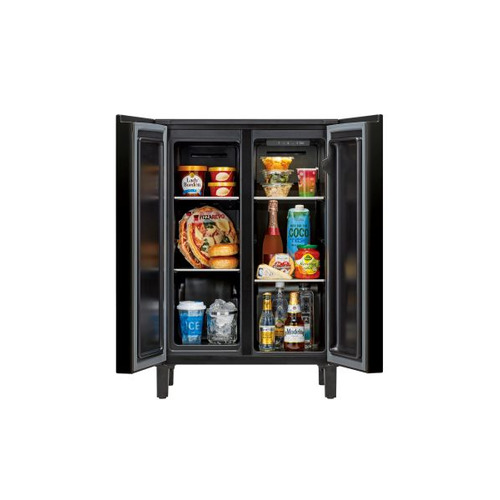 AQUA 冷蔵庫 72L 観音開き 2ドア 幅60cm 家具調デザイン 静音省エネ AQR-FD7P(K) ブラック系_2