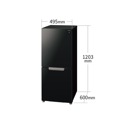 シャープ 冷蔵庫 152L 左右付替 2ドア 幅49.5cm 一人暮し向け ガラス 