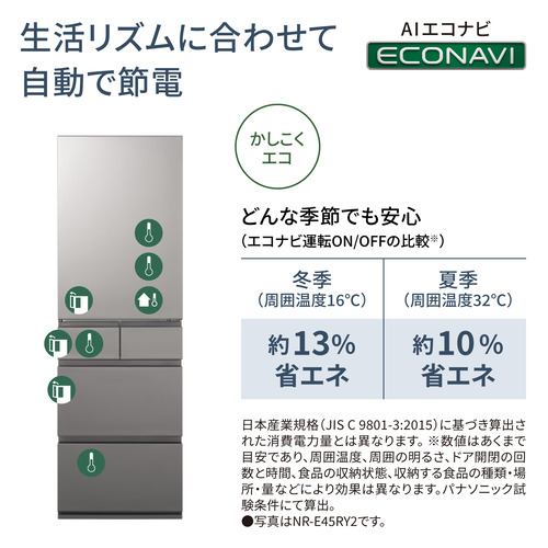 愛品館八千代店】保証充実Panasonic2017年製406L5ドア冷凍冷蔵庫NR-E412PVL