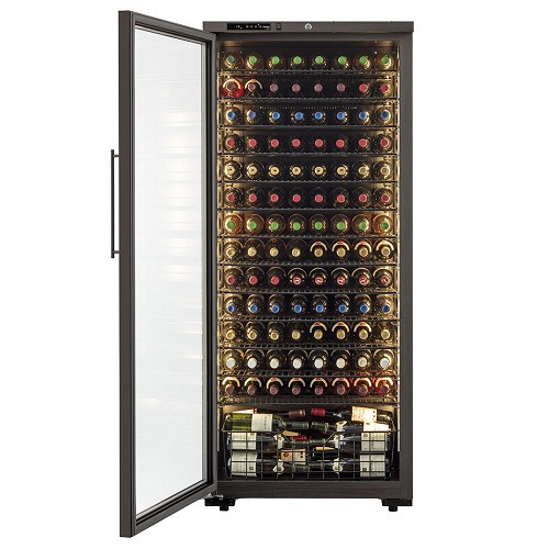 フォルスタージャパン ST-409GL(WK) ロングフレッシュ 日本製 120本収納 左開き 傾斜ラック 新冷媒 25年モデル  ウッドブラック フォルスタージャパン ST-409GL(WK) ロングフレッシュ 日本製 120本