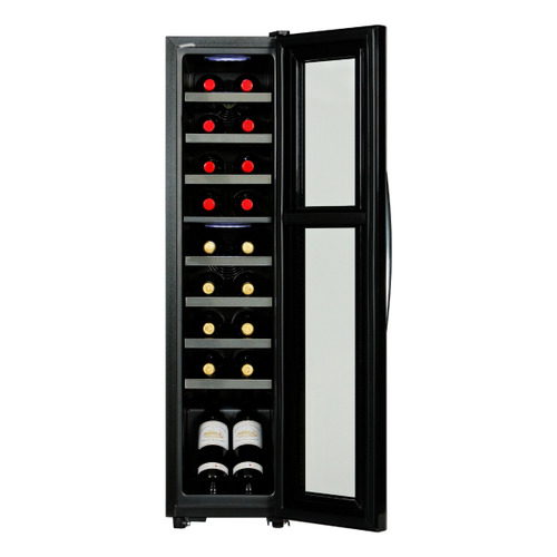 デバイスタイル DCG-C18S-K ツインル-ムワインセラー18本収納 右開き 上下室完全独立2温度制御 ブラック