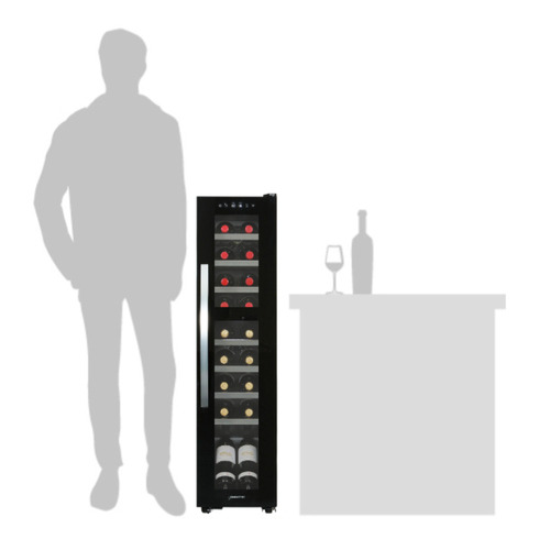 デバイスタイル DCG-C18S-K ツインル-ムワインセラー18本収納 右開き 上下室完全独立2温度制御 ブラック