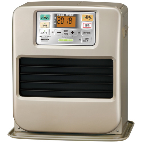 CORONA FH-SR3325Y(N) 石油ファンヒーター 大きなお知らせ音 リモコン付 9畳まで タンク容量5L シャンパンゴールド