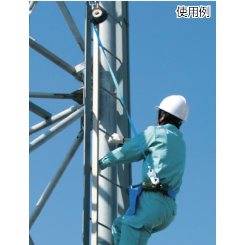 TSUYORON ベルト巻取式墜落防止器具 ベルブロック ショックアブソーバなし ベルト幅18mm×長さ5.7m 上部大径フック 引寄せロープ付 BB-60-SN-90ST-BX_1