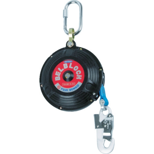TSUYORON ベルト巻取式墜落防止器具 ベルブロック ショックアブソーバなし ベルト幅18mm×長さ8m BB-80-SN(引寄ロープ付)BB-80-SN