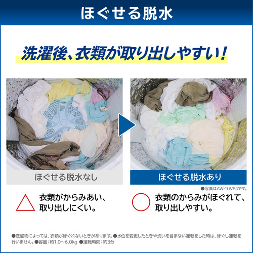 東芝 洗濯乾燥機 洗濯10.0kg 乾燥5.0kg 幅63.7cm ウルトラファインバブル Ag＋抗菌水 除菌/消臭 AW-10VP4(W) ホワイト系_17