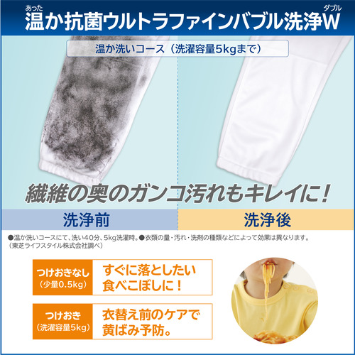 東芝 洗濯乾燥機 洗濯10.0kg 乾燥5.0kg 幅63.7cm ウルトラファインバブル Ag＋抗菌水 除菌/消臭 AW-10VP4(W) ホワイト系_7