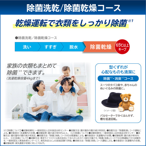 東芝 洗濯乾燥機 洗濯10.0kg 乾燥5.0kg 幅63.7cm ウルトラファインバブル Ag＋抗菌水 除菌/消臭 AW-10VP4(W) ホワイト系_8