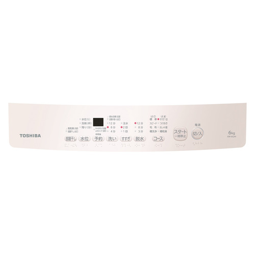 東芝 全自動洗濯機 洗濯：6.0kg 簡易乾燥 幅55.5cm Wシャワー洗浄 スピードコース 部屋干しモード AW-6GA4(W) ホワイト系