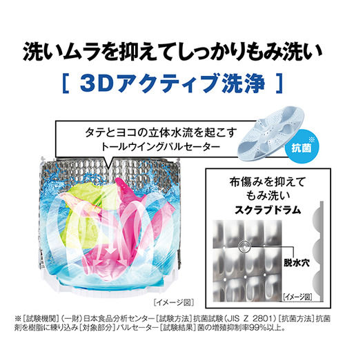 アクア 全自動洗濯機 洗濯：5.0kg 簡易乾燥 幅52.5cm 3Dアクティブ洗浄 