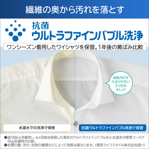 東芝 全自動洗濯機 洗濯：7.0kg 簡易乾燥 幅55.5cm ウルトラファインバブル洗浄 Ag＋抗菌水 コンパクト設計 AW-7DH5(W) ホワイト系