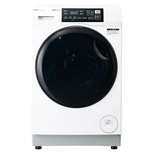 【無料長期保証】AQUA ドラム式洗濯機 左開き 洗濯8kg 乾燥4.5kg 幅59.5cm お湯洗い 除菌&無排気乾燥 まっ直ぐドラム AQW-D8A-L(W) ホワイト系