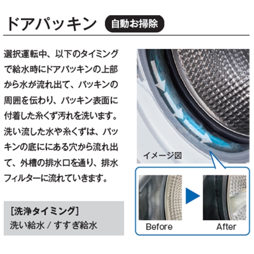 【5年保証付き】ヤマダオリジナル ドラム洗濯機 洗濯12.0kg 乾燥6.0kg 幅59.5cm ヒートポンプ乾燥 水平ドラム RORO YWM-YV120N ホワイト系_11