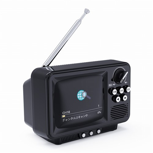 WINTECH TVR-RT1 K 2.8インチ ワンセグテレビ レトロデザイン ラジオも聴ける ワイドFM対応 ブラック_2