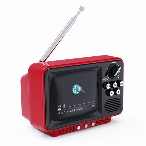 WINTECH TVR-RT1 RD 2.8インチ ワンセグテレビ レトロデザイン ラジオも聴ける ワイドFM対応 レッド_2