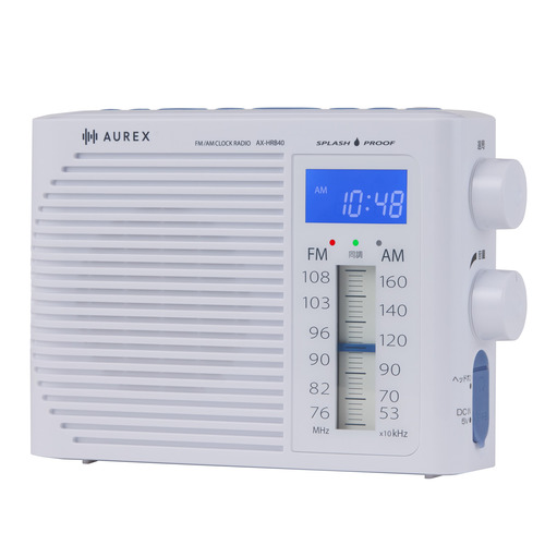 東芝 AX-HRB40(W) 雨合羽介護ホームラジオ受信機 目明かし文字記号周波数やとい入れる 広広としたFM相応う タイマー役立つこと付 白いこと