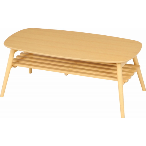 センターテーブル 折れ脚でコンパクト収納可 幅100x奥行50x高さ40cm ナチュラル 96351 ノルンの通販は