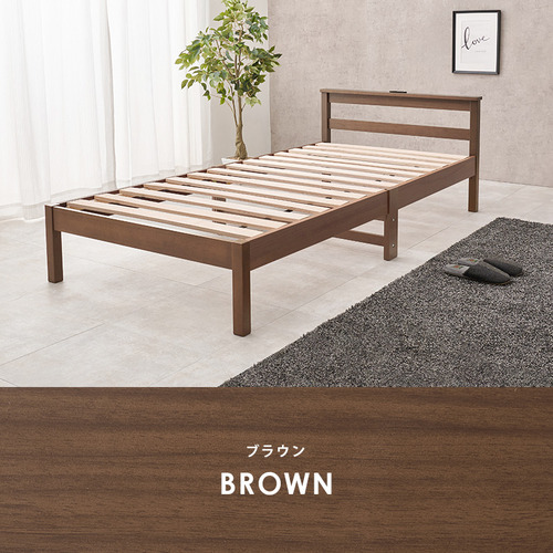 萩原 WB-7801S-NA3302 組立簡単 マットレス付シングルベッド ナチュラル_12