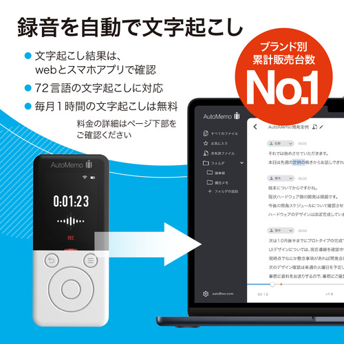 ソースネクスト AMRWH AutoMemo R ホワイト オートメモ ホワイト_1
