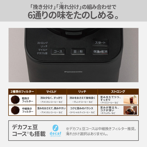 パナソニック NC-A58-K 全自動コーヒーメーカー ブラックの通販はau 