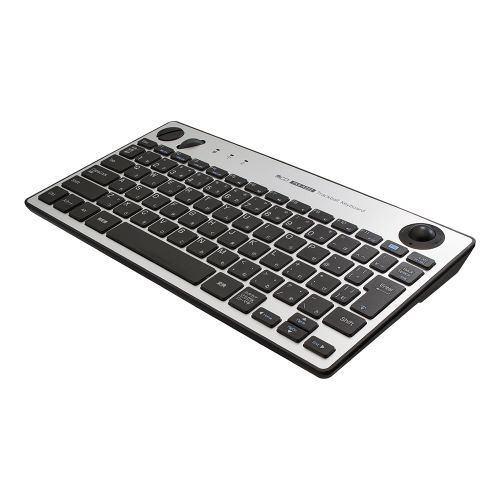 ナカバヤシ FKB-R252SL 無線トラックボールキーボード マウスボタン＋スクロールホイール搭載 日本語80キー Windows対応 シルバー