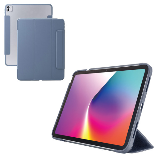 エレコム TB-A25PLWVFCBG iPad Pro ケース 13インチ ( M4 ) カバー 2アングル スタンド 軽量 薄型 ブルーグレー