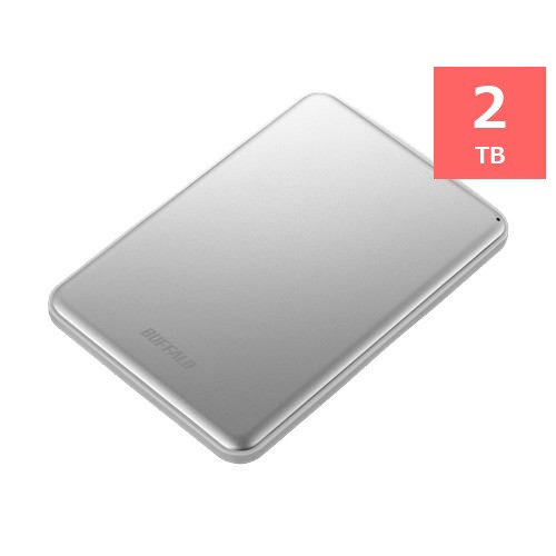 バッファロー HD-PUS2.0U3-SVD USB3.1(Gen1)／USB3.1 ポータブルHDD 2TB シルバーの通販は