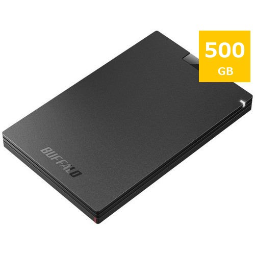 BUFFALO SSD-PGC500U3-BC 外付けSSD 500GB 黒色