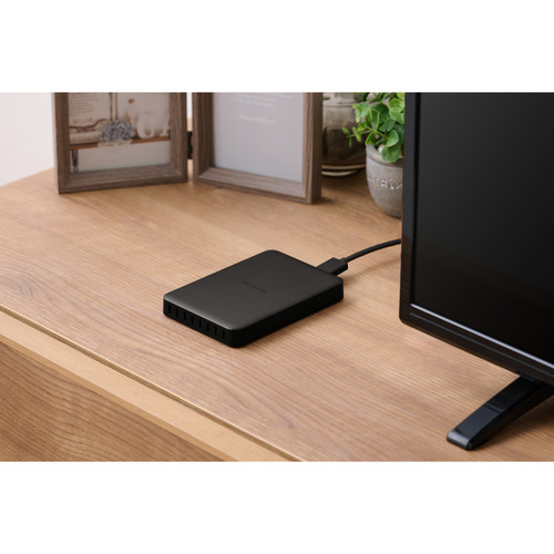 エレコム ELP-HTV020UBK テレビ録画 外付けHDD ポータブル 2.5インチ 2TB 静音ファンレス USB 3.2 Gen1(5Gbps) ブラック_1
