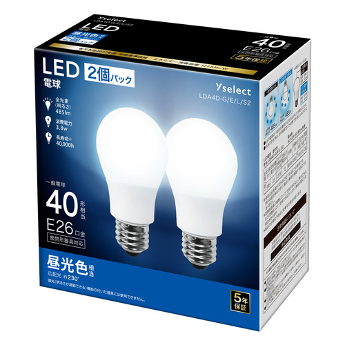 推奨品】YAMADA SELECT(ヤマダセレクト) LDA4D-G／E／L／S2 LED電球 40 