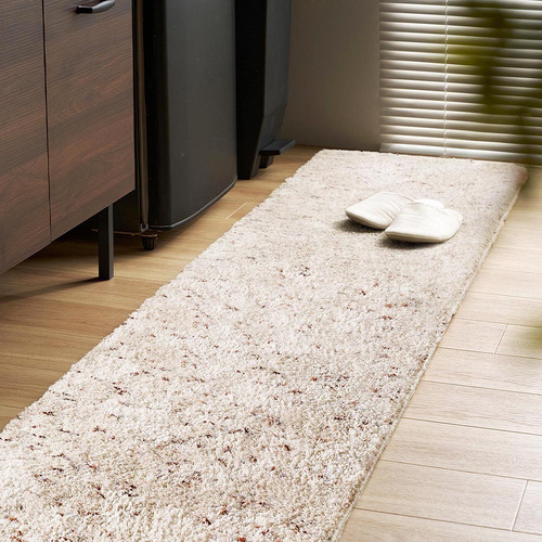 萩原 ミックスシャギーマット Liva リーヴァ 約45×240cm アイボリー