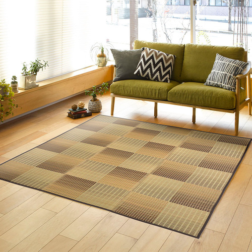 萩原 ふっくらい草ラグ クレパス 12mmウレタン 約240×300cm ベージュ