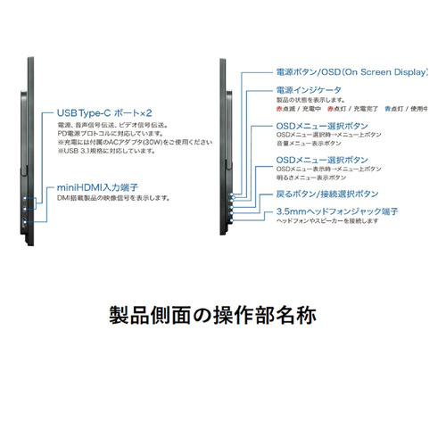 ユニーク UQ-PM185CST-Q 18.5型 フルHD IPSパネル搭載モバイルモニター 無線接続 軽量 バッテリー搭載 角度調整スタンドバー ブラック_15