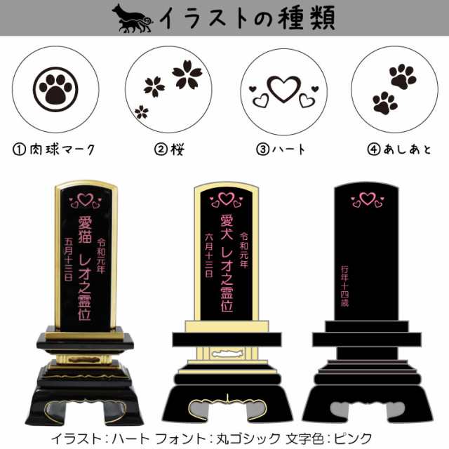 ペット 位牌 黒塗り 春日 3 5寸 イラスト入 本位牌 お位牌 ペット仏具 かわいい 犬 猫 メモリアル ペット供養 49日 四十九日 ペットロス の通販はau Pay マーケット メモリアル工房 響