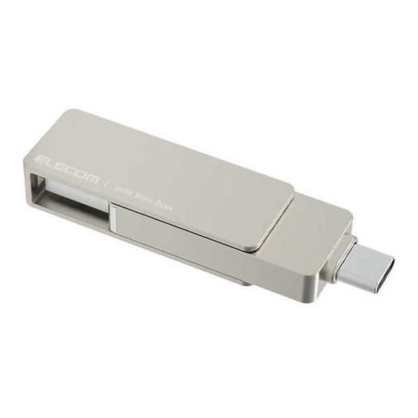 ELECOM  エレコム ポータブルSSD/USB3.2 Gen2 /Type-C＆Type-A/回転式 ESD-EPA0250GSV (2613523)  送料無料の通販は