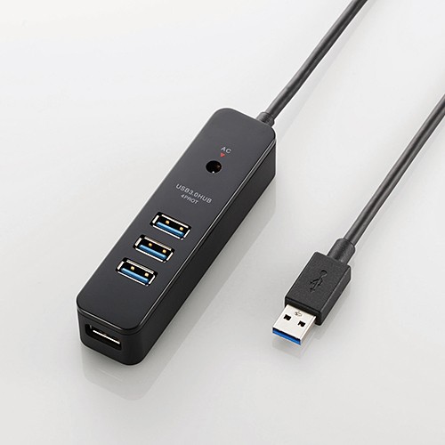 APC エーピーシー USBハブ マグネット付き ブラック バス&セルフパワー /4ポート /USB3.0対応 U3H-T410SBK (2408097) 送料無料の通販は