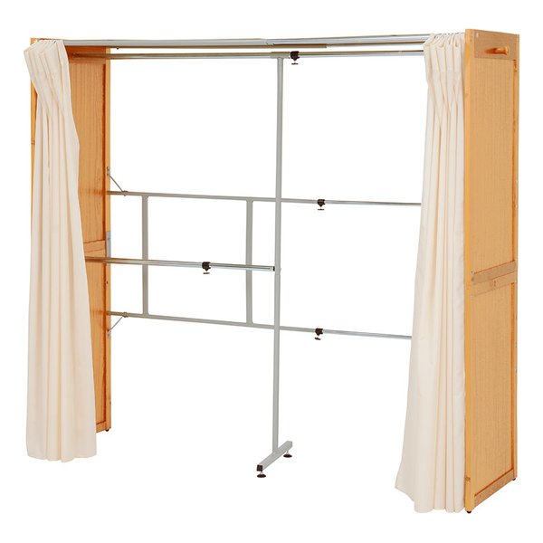 萩原 ハギハラ 伸縮クローゼット 幅115〜195cm×高さ170cm 壁面収納 大容量 ナチュラル VR-7240NA (2520211) 代引不可