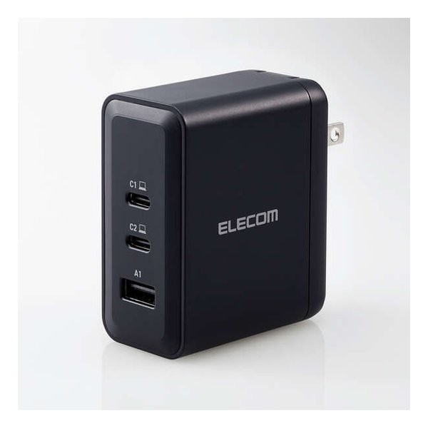 ELECOM エレコム USB Power Delivery 100W AC充電器 Cx2 Ax1 ACDC-PD65100BK (2586185) 送料無料