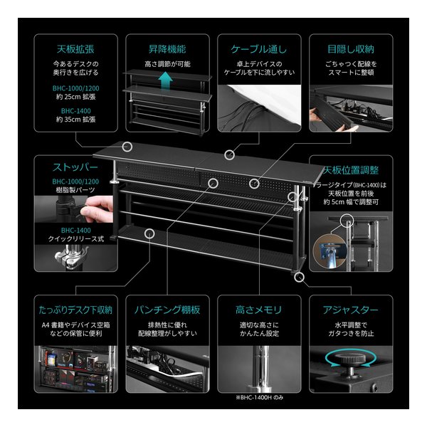 Bauhutte バウヒュッテエクステンションデスク 幅1200mm/ホワイト BHC-1200H-WH(2496795)代引不可_1