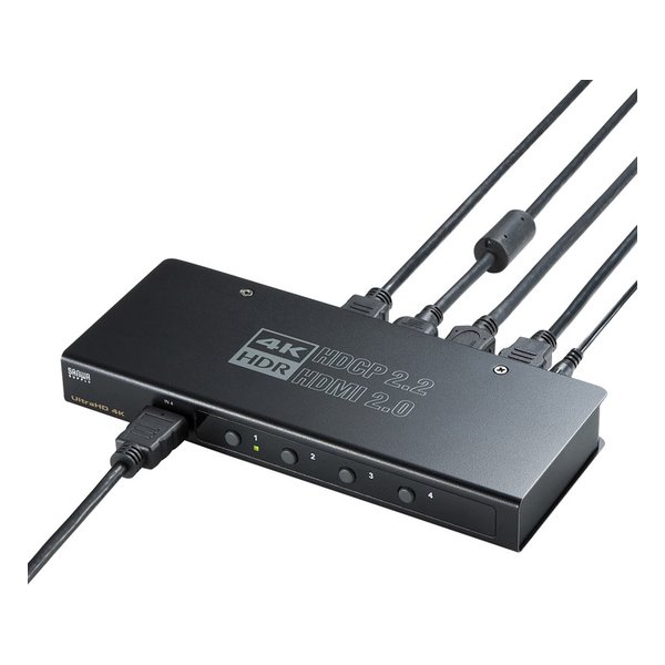 SANWA SUPPLY サンワサプライ4K・HDR・HDCP2.2対応HDMI切替器 4入力・1出力 SW-HDR41H(2663617)代引不可 送料無料_1