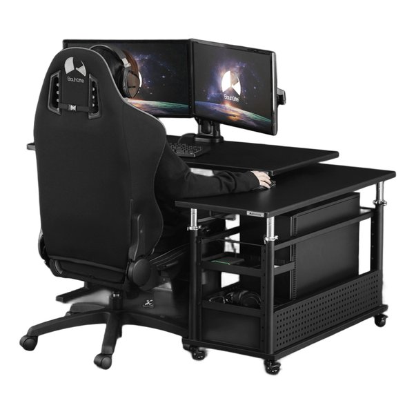 Bauhutte バウヒュッテ昇降式Ｌ字デスク ロング 幅1000mm/ブラック BHD-1000HL-BK(2648310)代引不可_5