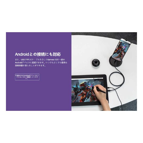 HUION（フイオン）液晶ペンタブレット Kamvas 13+K20 スターリーブラック GS1331-K(2611296)送料無料_9