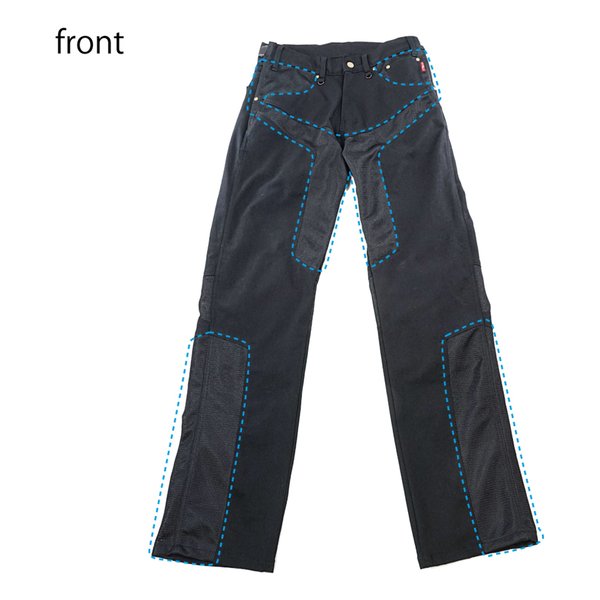 ROUGH&ROAD ラフアンドロードHメッシュSTBKデニムパンツLF BK-LWショート RR7509LFBK-S3(2506499)代引不可 送料無料_2