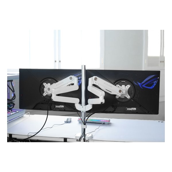 Bauhutte (バウヒュッテ) BMA-2GS-WH モニターアーム 白 楽天市場】バウヒュッテ専門店 ロングモニターアームGS デュアル