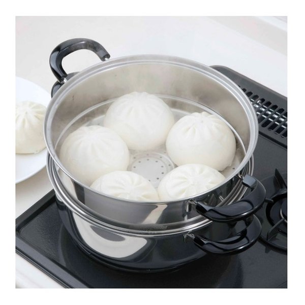 下村企販（シモムラキハン）IH対応ステンレス二段蒸し器鍋 26cm 21436(2658387)送料無料_1