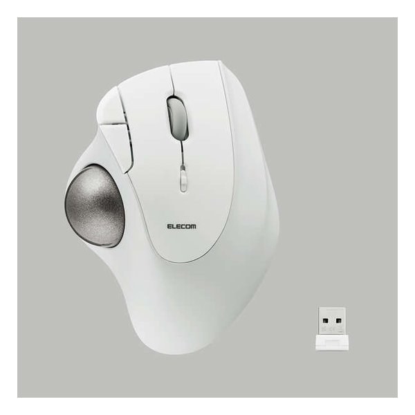 ELECOM エレコム2.4GHz無線トラックボール IST5ボタン ベアリングモデル ホワイト M-IT11DRWH(2608769)送料無料_1