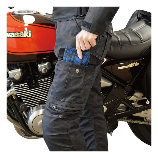 ROUGH&ROAD ラフアンドロードライドフィットカーゴストレッチコットンパンツルーズフィット ブラック/MWサイズ RR7476LF/BLACK/MW(2491059)送料無料_4